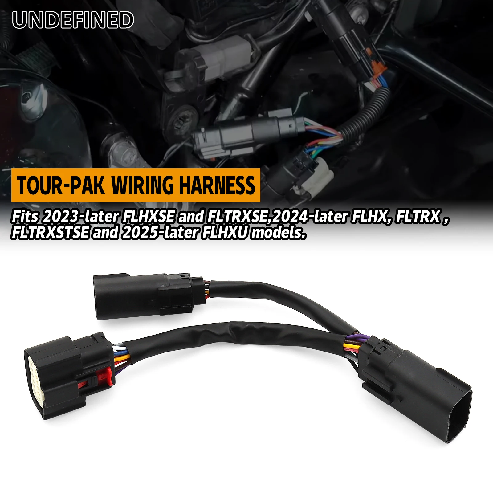 Black Trunk Wiring Harness Extension for Harley Touring Street Glide Road Glide CVO 2023-2025
