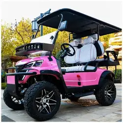 Factory Custom Street Legal 4 Wheel Off Road Golf Buggy Lifted Electric Solar Panels 2+2 Seater Golf Cart