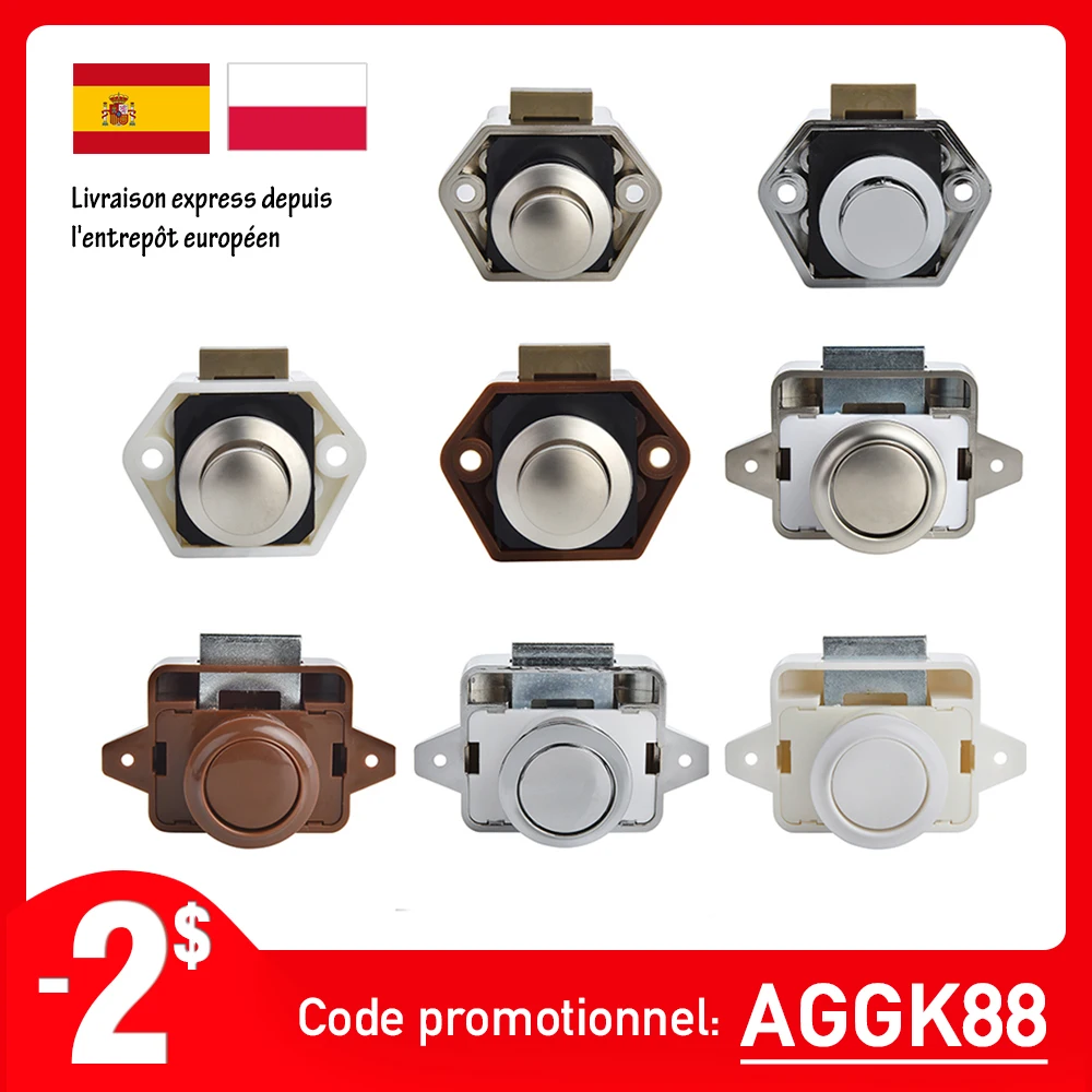 KAK 10 pièces camping Car Push Lock RV caravane bateau moteur maison armoire tiroir loquet bouton serrures meubles porte serrure matériel