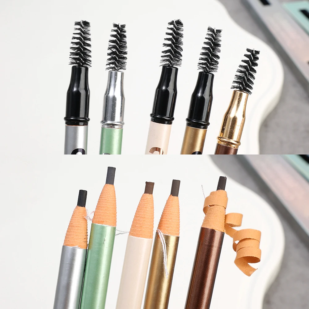 Crayon à sourcils non taché avec brosse, noyau dur longue durée, ligne de côtes, stylo à sourcils, imperméable, rehausseur de sourcils, maquillage colorant