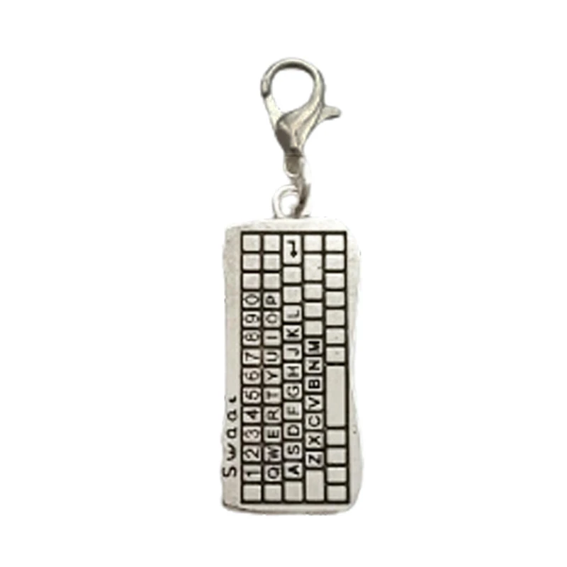 2pcs Mini 3D Keyboard Clip on Charm Keyboard Zipper Pull Purse Charms, Cool Lobster Claw Charm for DIY