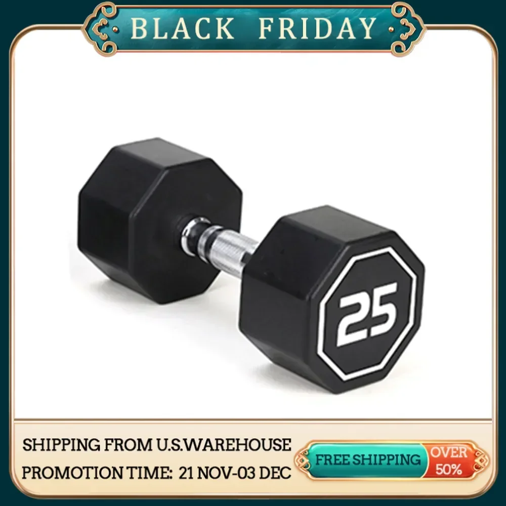 Dumbbell 25LBS APOLLO IR3920 Premium Octagonal Dumbbell Large Numbers Hard Chrome Plated Handle Dumbbell to Assist with Push-Ups