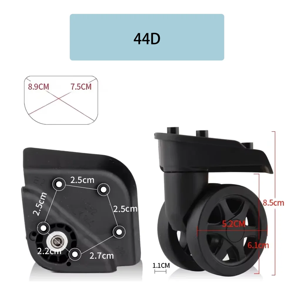 Universal Luggage For Samsontie 44D Wheel Repair Kit Replacement Wheels For Suitcase Trolley with 360° Swivel Silent Bearing