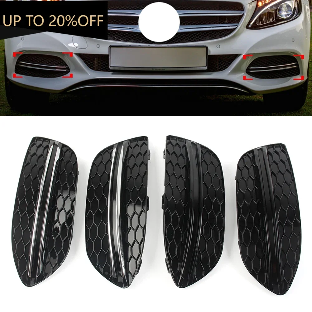 

1Pair Car Front Bumper Fog Light Cover Accessories For Mercedes Benz C Class W205 C300 2015 2016 2017 2018