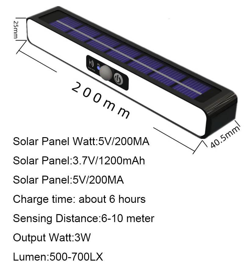 Luz Solar montada en la pared para exteriores, impermeable, 3 modos, Sensor de cuerpo humano, lámpara Solar, Control de luz, encendido y apagado