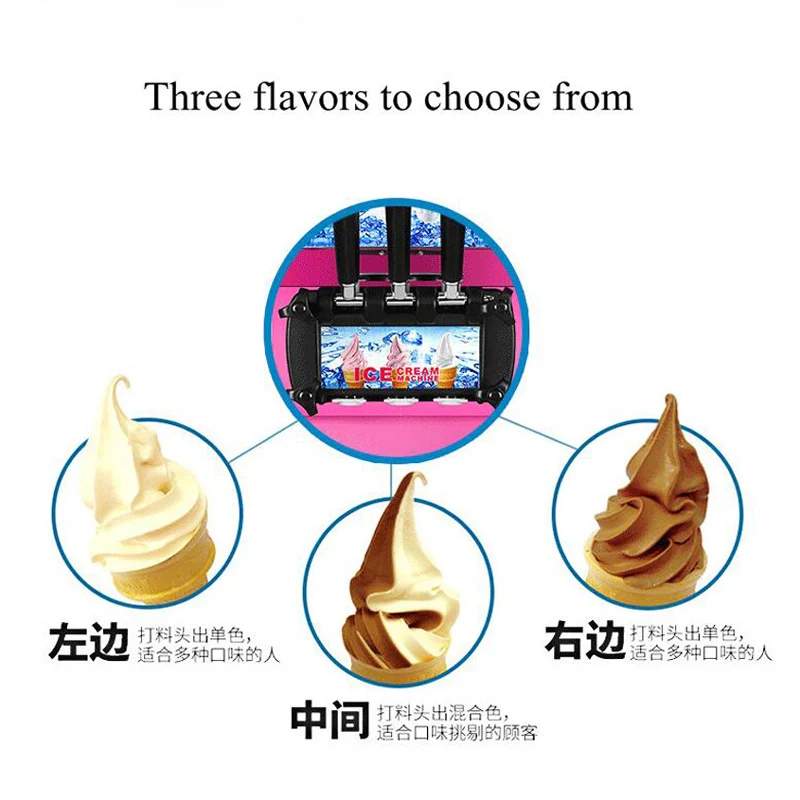 Ice Cream Machine Commercial Soft Ice Cream Makers Desktop Sundae Ice Cream Production Machine