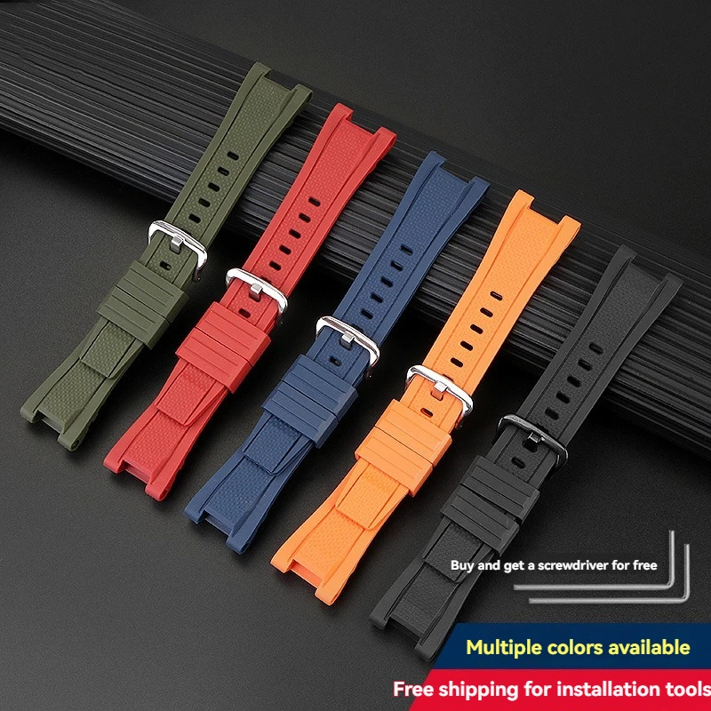 for Casio watch GST-B100D/S100G/S300/S310/410/W100 gst-210 Waterproof sports resin silicone watch strap for men