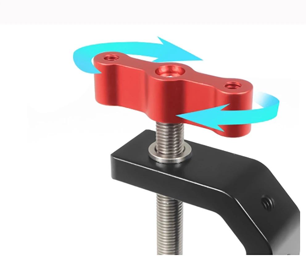 Abrazadera de alimentación para fotografía de 62mm, abrazadera de potencia tipo C, trípode, abrazadera de escritorio multifuncional, clip de fijación de metal, abrazadera 1/4 y 3/8