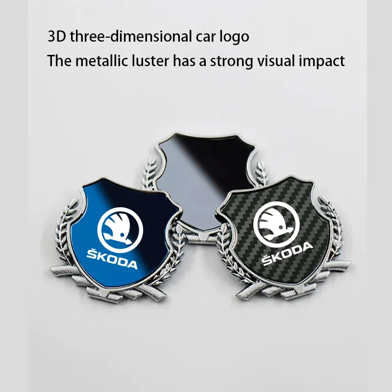 

1PC Car Stickers 3D Metal Accsesories Auto Accessory Triangle Window Sticker For Skoda Octavia Fabia Rapid Superb Kodiaq Scala