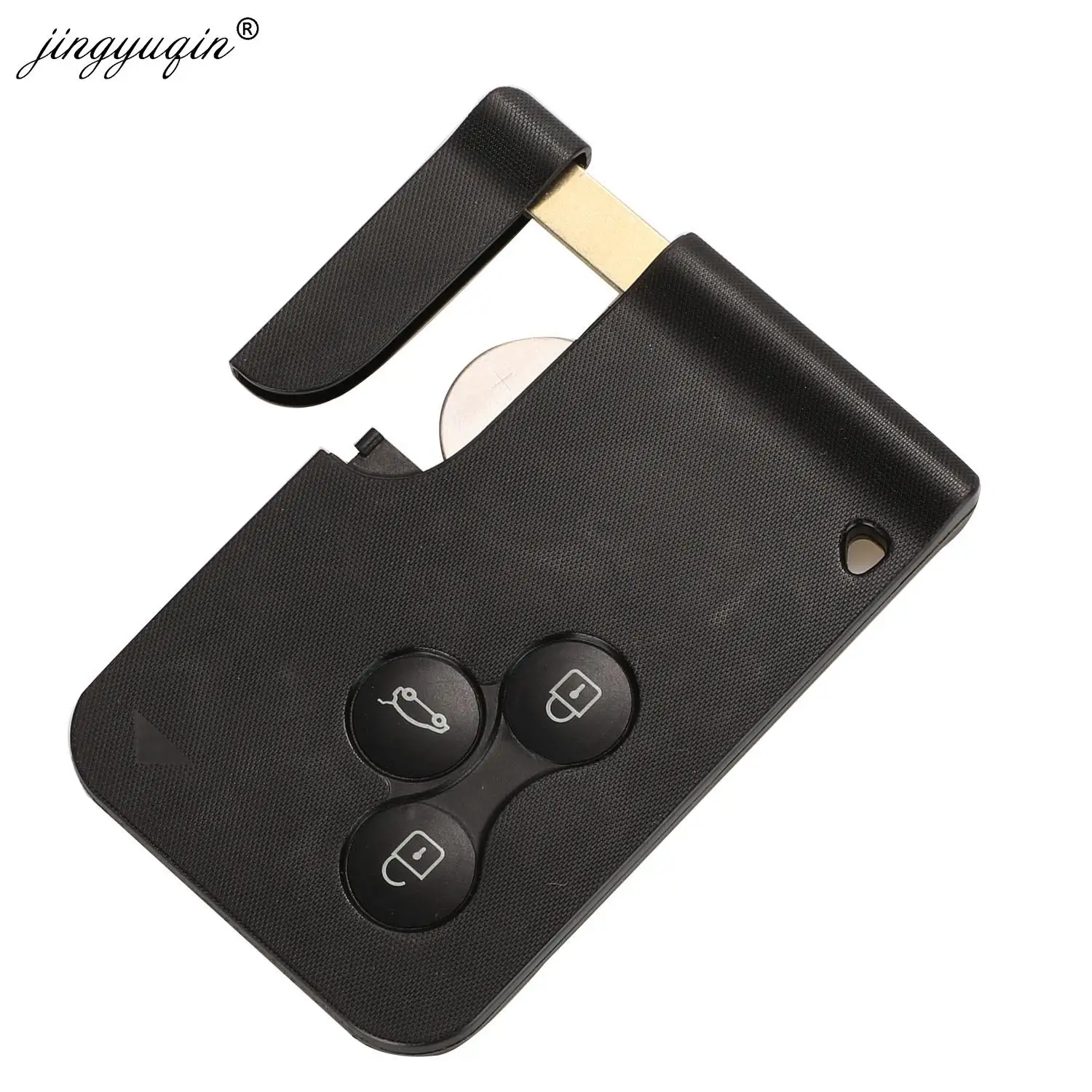 jingyuqin 5pcs 3 Button 433Mhz ID46 PCF7947 Chip & Insert Small Blade Remote Smart Key Card for Renault Megane Scenic Grand