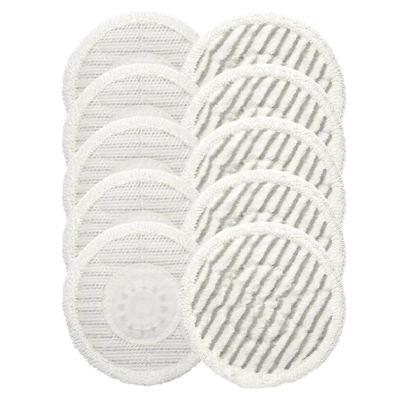 【ESSENTIALS 】10 Pack Replacement Steam Mop Pads For Shark S7000 S7201 S8001, Washable, Reliable Steam And Scrub Pads For All Flo