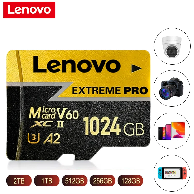 

Lenovo Original Micro TF SD Card Memory Card 512GB 1TB UP To 100MB/s C10 U3 TF Flash Card Micro Tarjeta SD Free Adapter