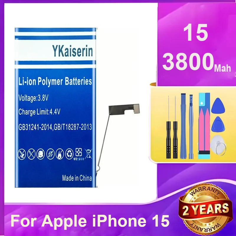 High-Capacity Portable 3800mAh Mobile Phone Battery For Apple iPhone 15 A2846 A3089 A3090 A3092