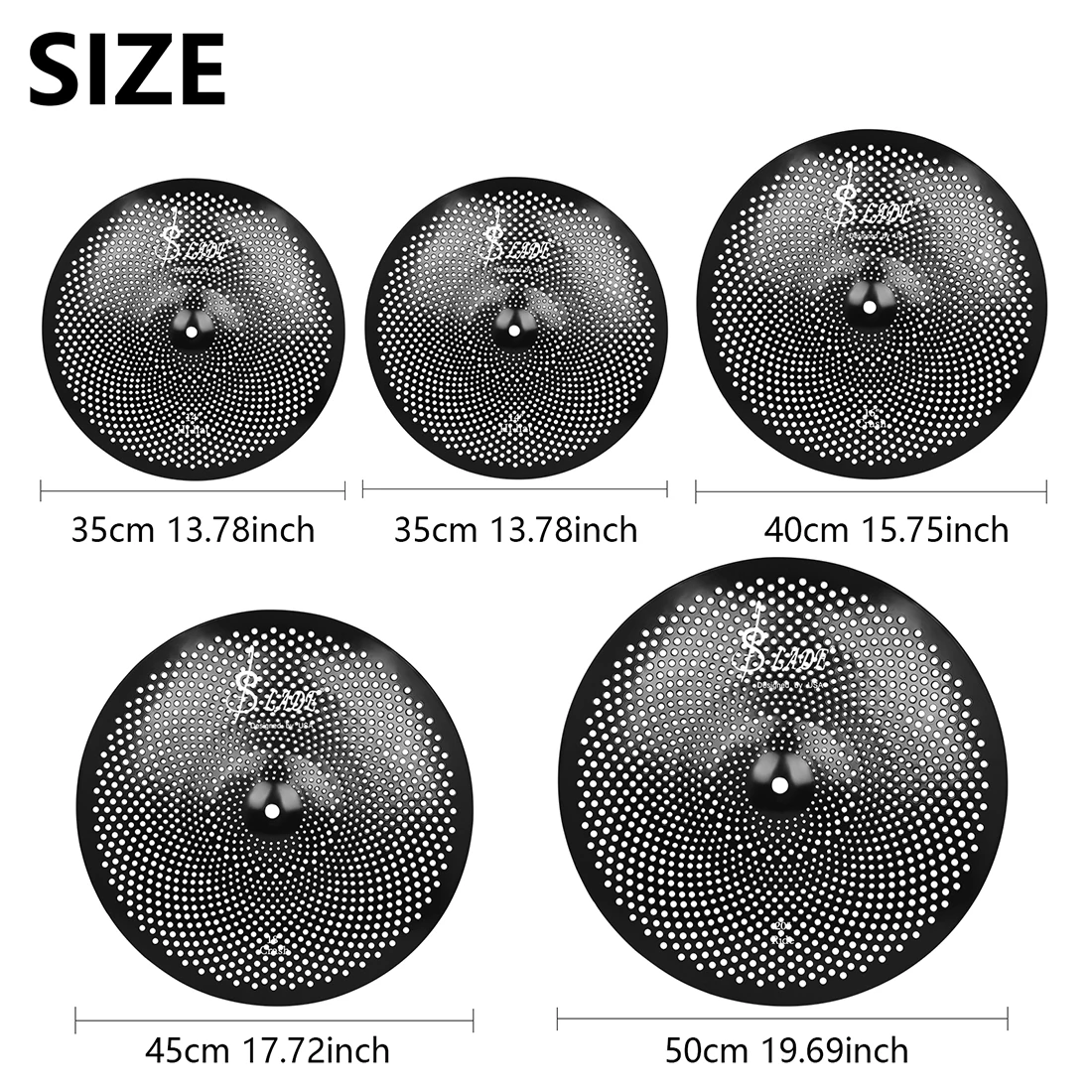 SLADE Silent Cymbal Set Alloy Mute Cymbal Pack 5 PCS 14''Hihat 16''Crash 18''Crash 20''Ride With Cymbal Bag Low Volume cymbals