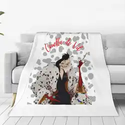 Cruella De Vil Dalmata Sticker Latest Super Soft Warm Light Thin Blanket Vile Cruella Villain Dogs Dalmatian Coat 101 Dalmatians