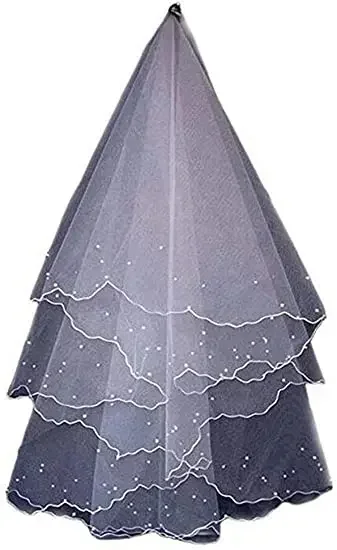 Bridal Short Veil Beaded Cheap Wedding Accessories Length