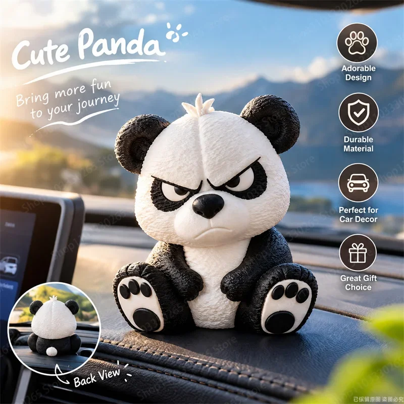 Panda car dashboard decoration, cute car parts, interesting 3D printed ornaments