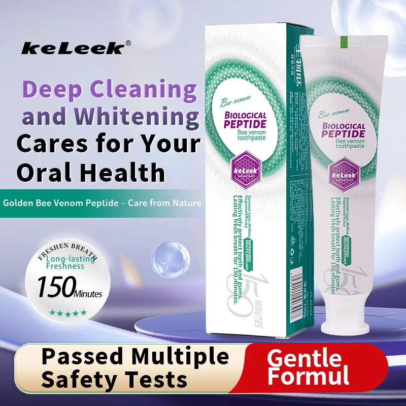 KeLeek Bio-Peptide Whitening Toothpaste 105g Stain Removal Lifts 7 Shades Fresh Breath Daily Oral Care Deep Clean
