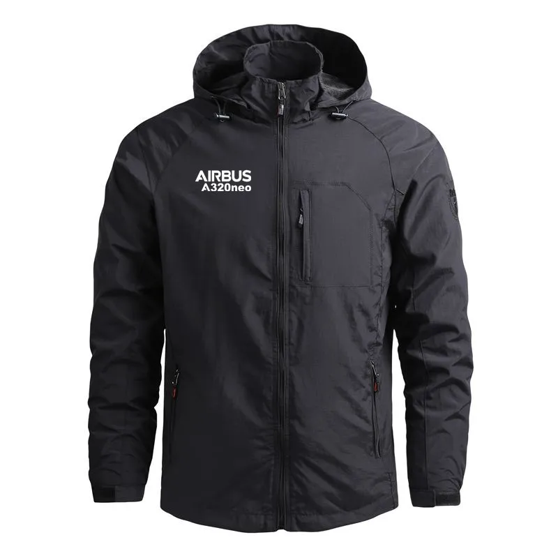 

Airbus A320neo Hooded Flight Aviation Outerwear Windbreakers Lightweight Pilots Casual Men Jackets Coats