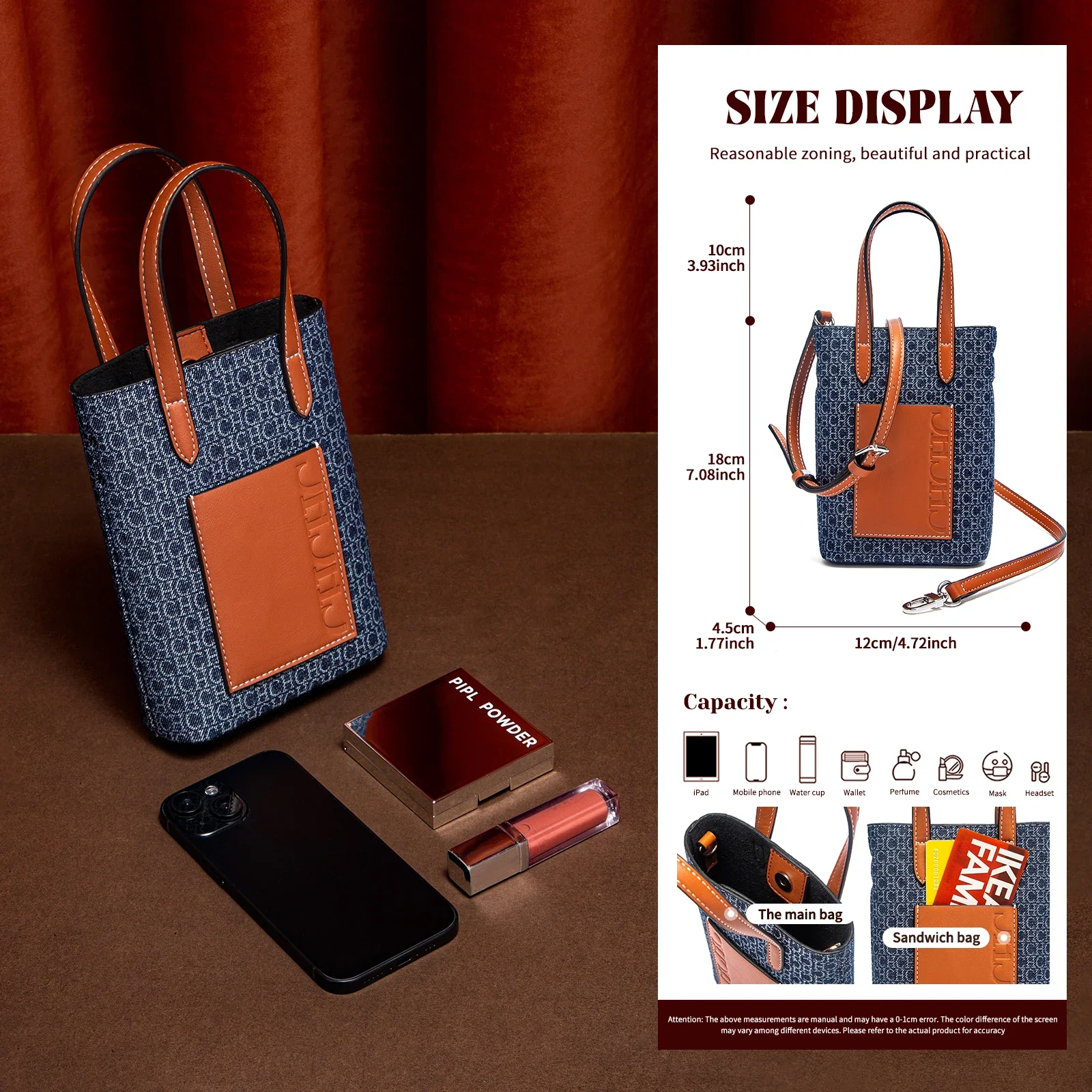 C-H حقيبة الهاتف المحمول الخريف مجموعة جديدة امرأة كاوبوي حقائب كتف حقيبة يد بسيطة عادية #2