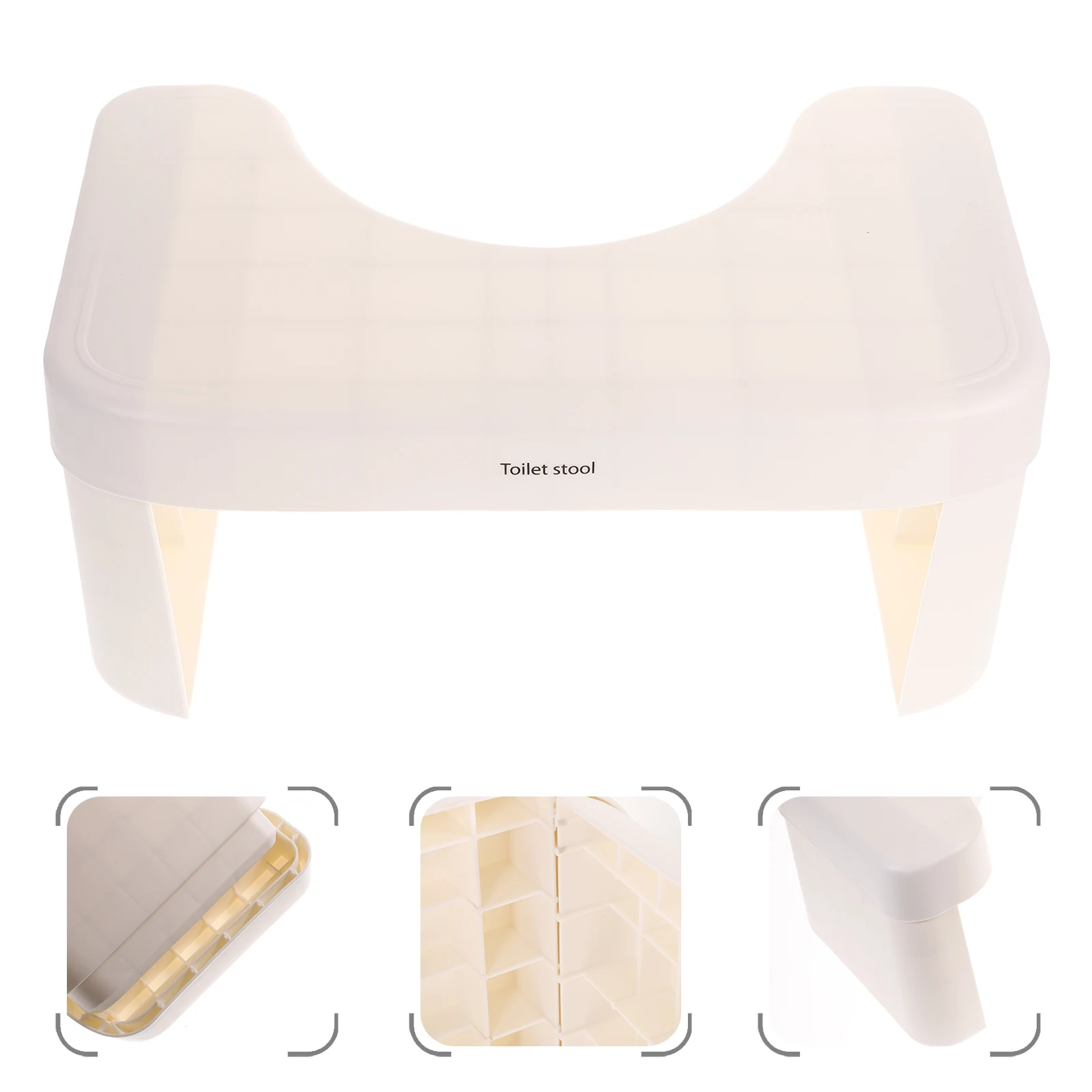 

Toilet Stool Plastic Footstools Kids Bathroom Chair Folding Potty Seat Step Support Sturdy Smooth Non Slip Home