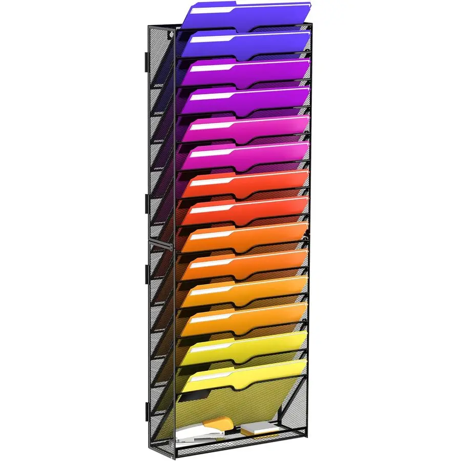 

Настенный органайзер для документов на 15 секций, сетчатый органайзер для бумаг, папок, писем, журналов для офиса и дома