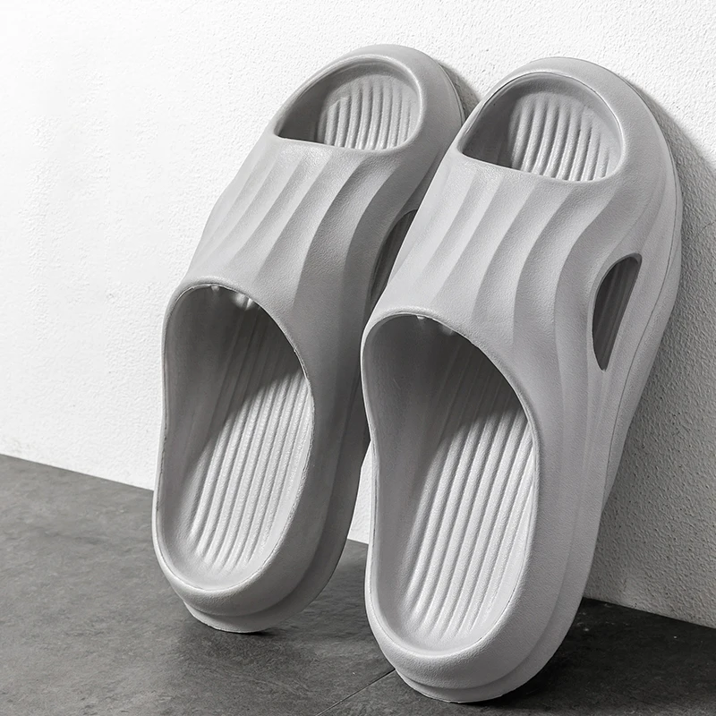 New Summer Concise Trend Solid Color Men Home Shoes For Couple Cosy Slides Lithe Soft Sandals Women Slippers Indoor Flip Flops