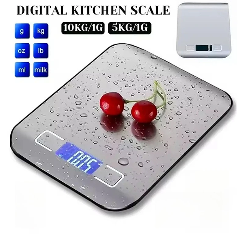 Portable Electronic Digital Kitchen Scale With Timer High Precision LED Display Household Weight Balance Measuring Tools