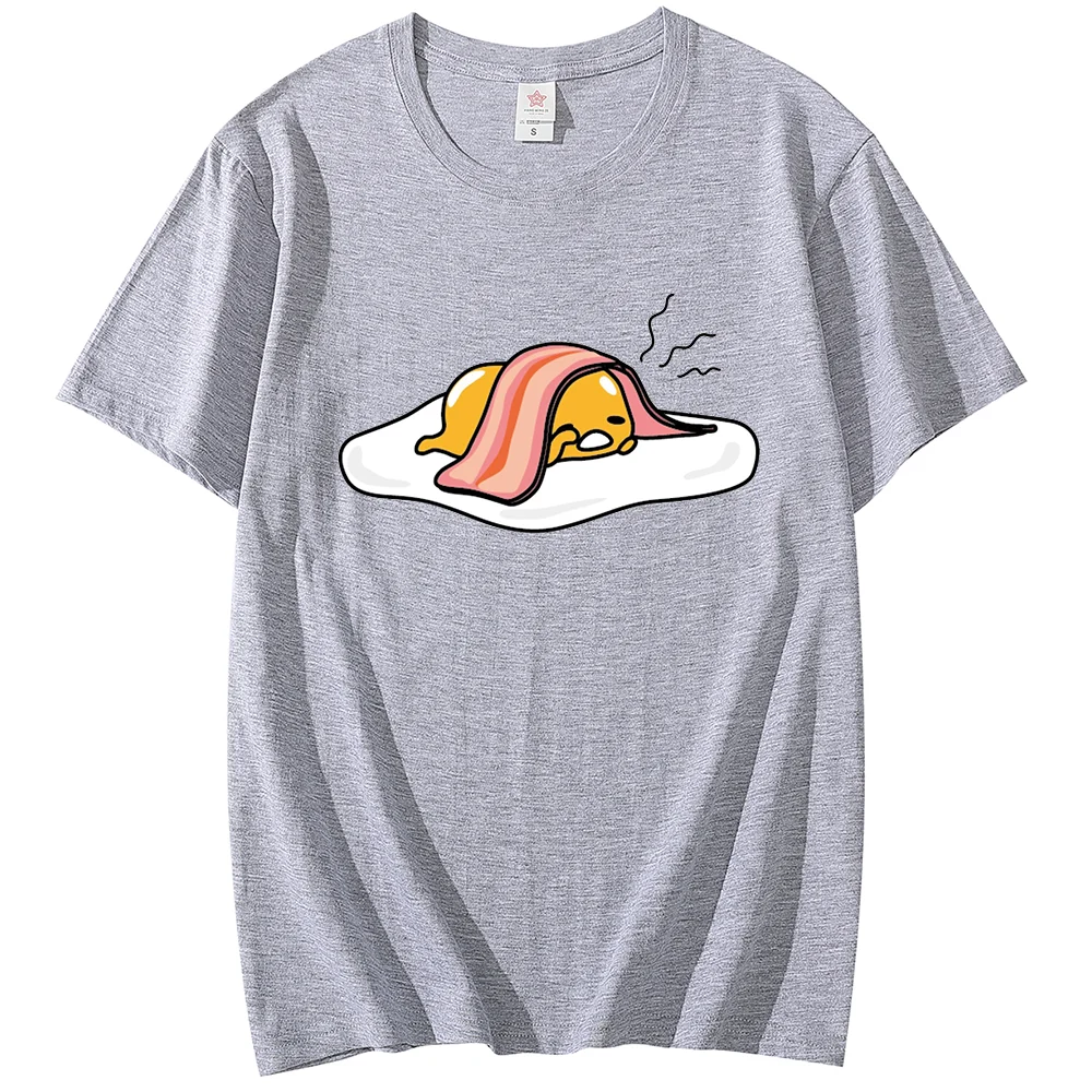 Sanrio Gudetama Casual Cute Print T-shirt Sanrio Student Couple Cartoon Casual Sports Street Print T-shirt