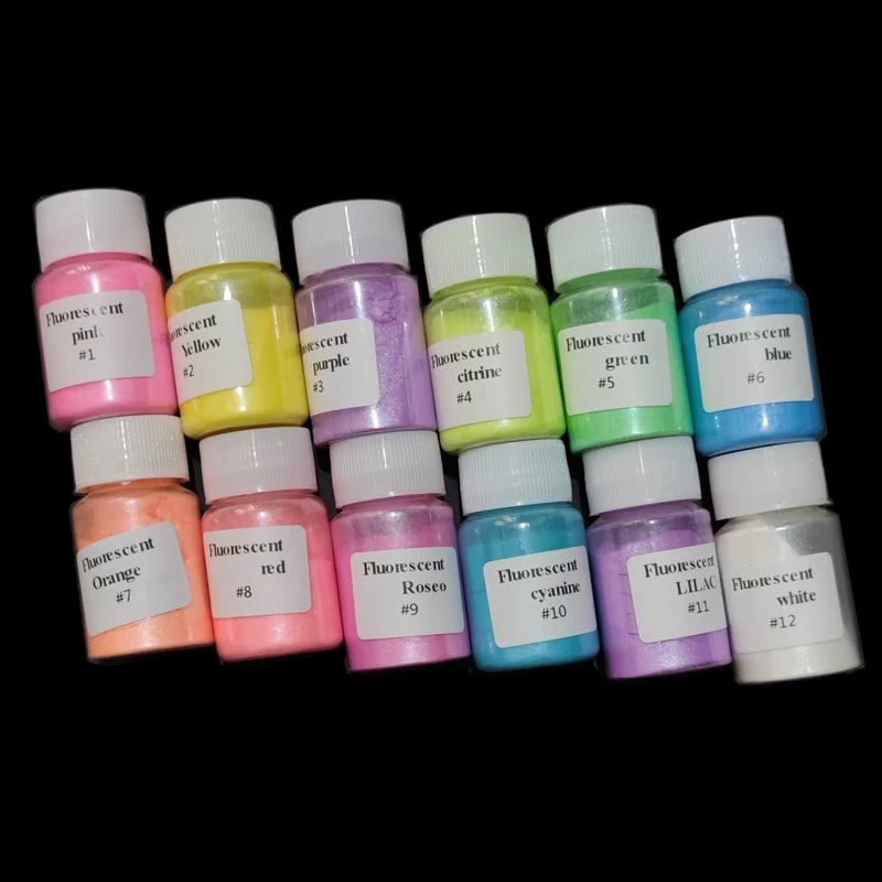 الفلورسنت الميكا مسحوق اللؤلؤ الصباغ الايبوكسي الراتنج الصابون شمعة الوحل حشو الغبار النيون مسمار بريق طلاء السيارات صبغ مسحوق