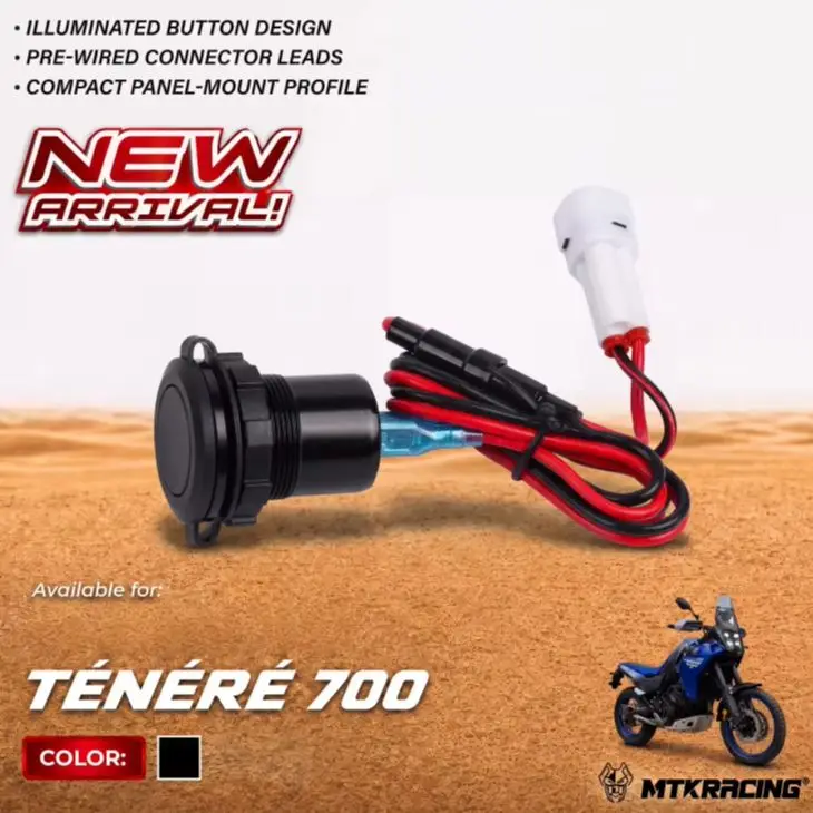 A09E-Motorcycle USB Power Connector Socket 12V For Yamaha Tenere 700 XTZ07 XTZ700 2019-2024