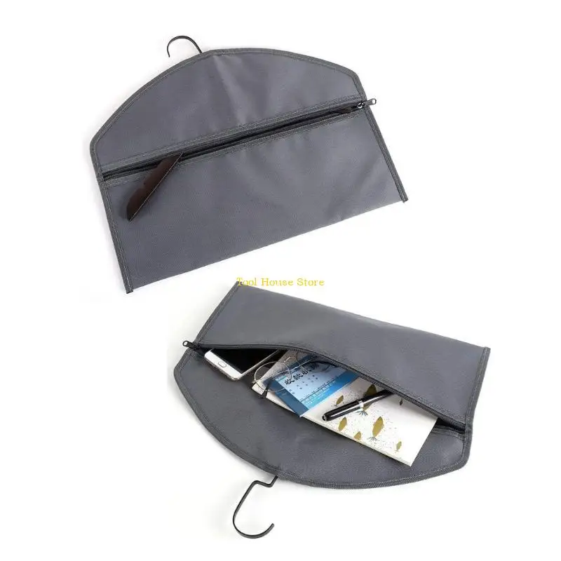 

Pack Of 2 Clothes Hanger Safe Bags Hanging Secret Pocket Zippered Pouches for Travel Home Hotel Security