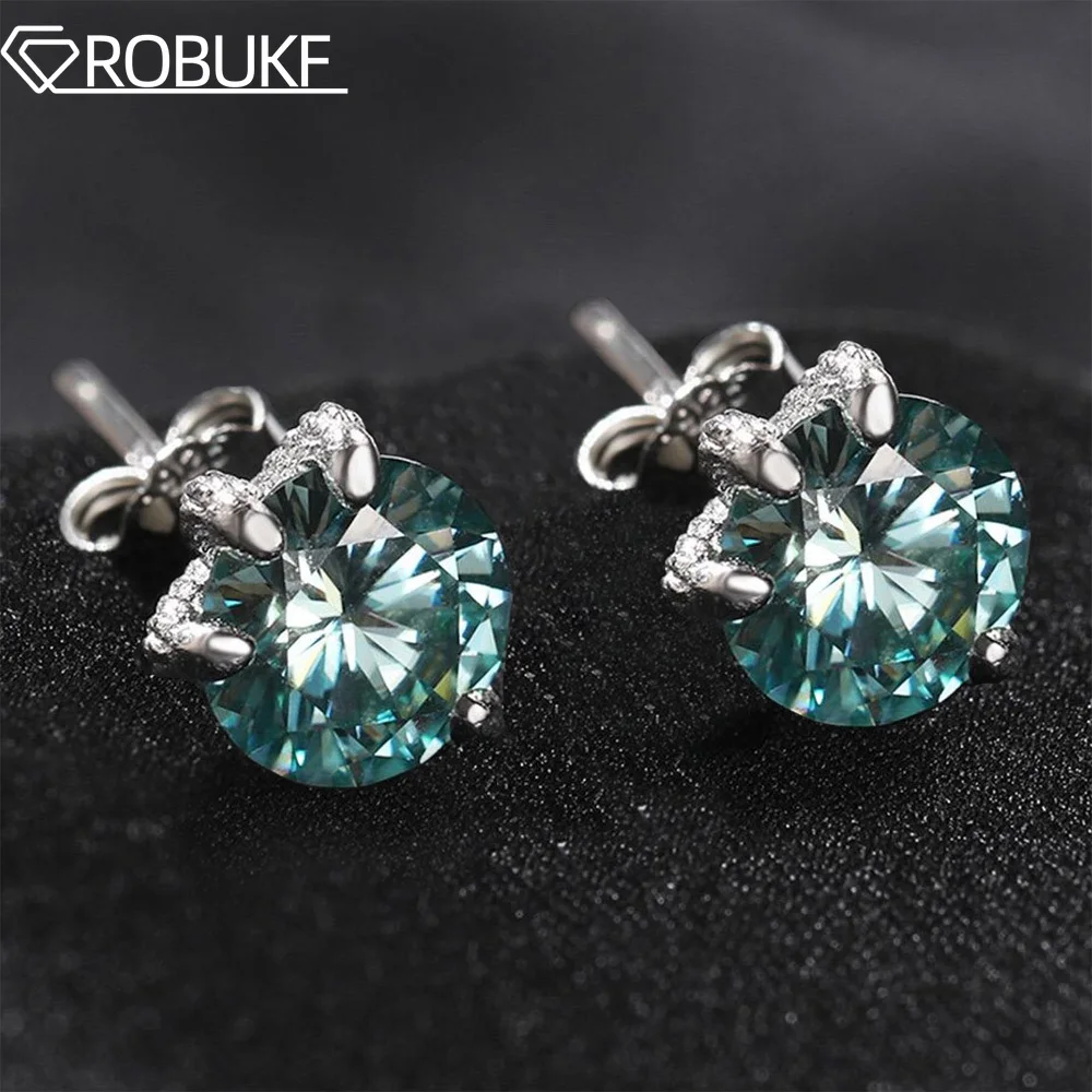 

Серьги-гвоздики с муассанитом и когтями дракона 0,3/0,5/1 карата для женщин и мужчин, цвет D, лабораторный бриллиант, стерлинговое серебро 925 пробы, ювелирные изделия для вечеринок, сертифицированные