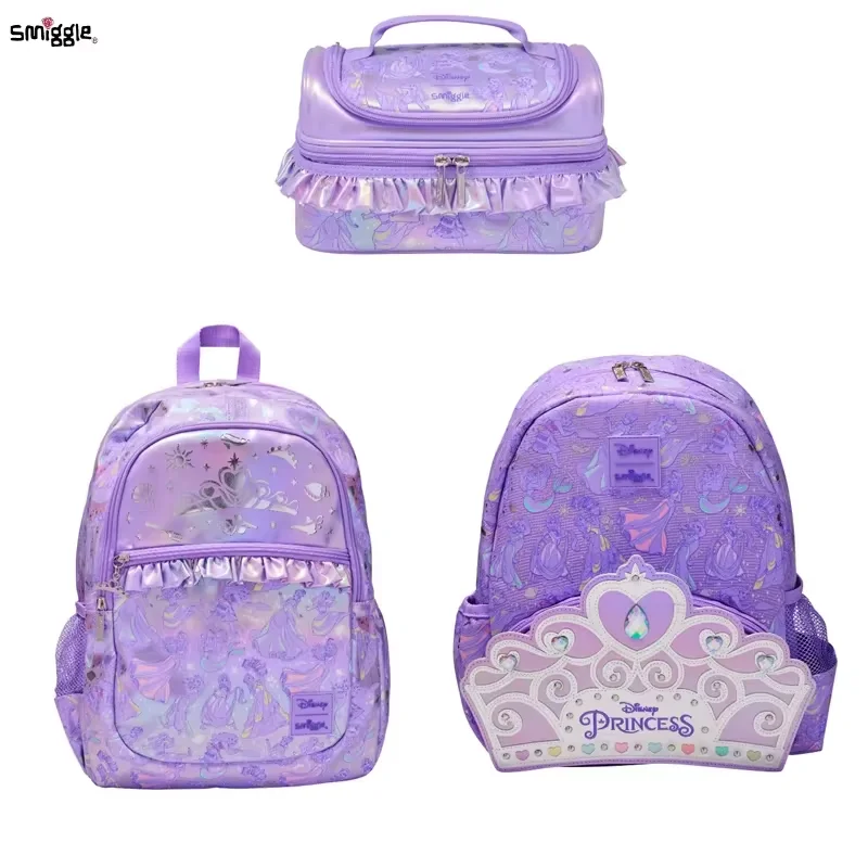 Australia Smiggle Disney Princess Tornister o dużej pojemności Plecak dziecięcy Codzienna torba rekreacyjna na świeżym powietrzu Prezent otwarty