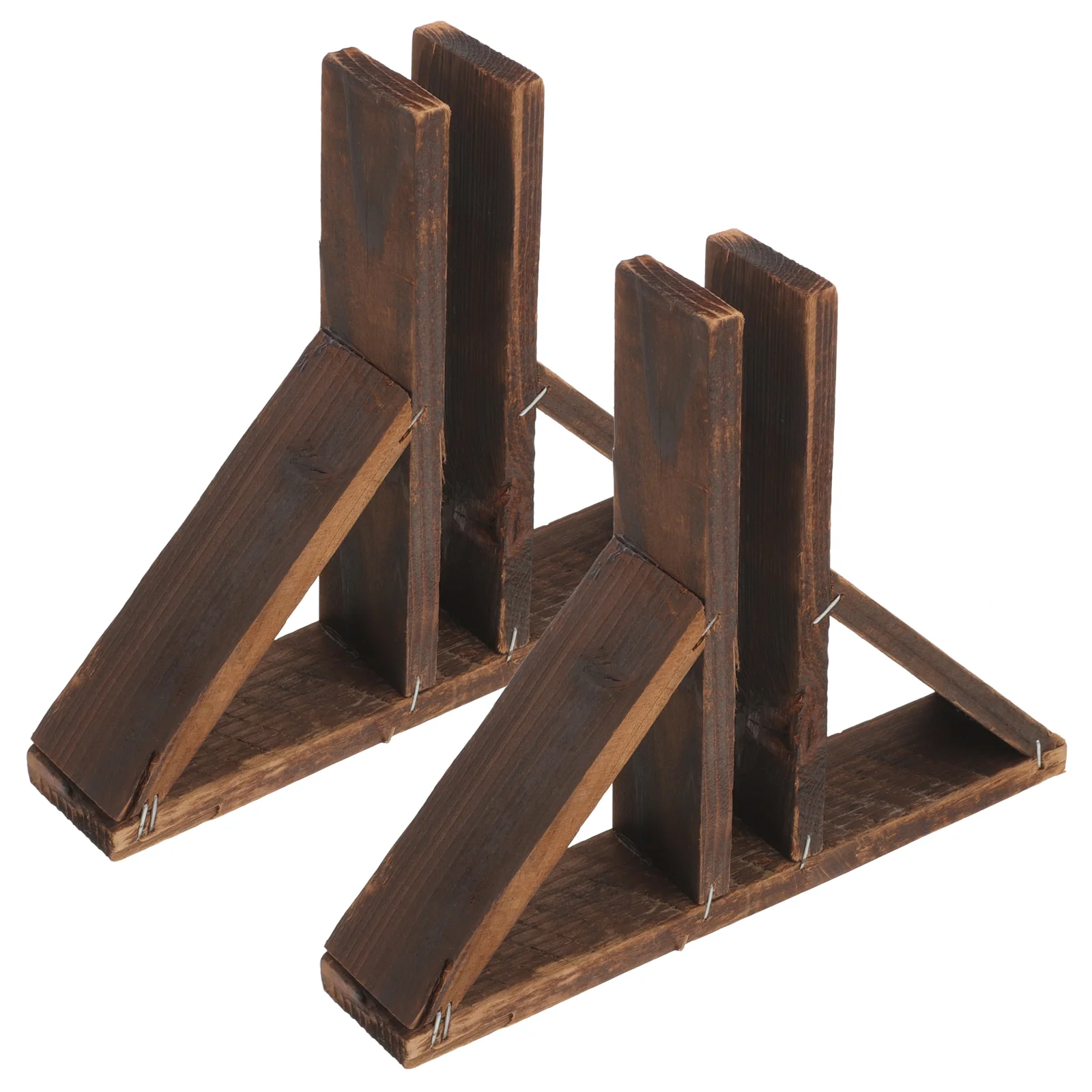 

2 Pcs Fence Supplies Solid Wood Base Plant Stands Practical Part Screen Wooden Holder Baby