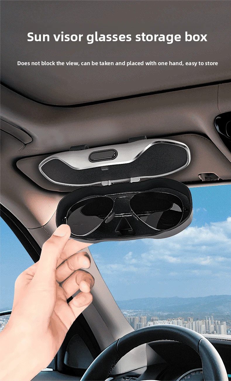 Auto-Styling Sonnenbrillenhalter Tragbare Brillenbox für das Auto Brillenetui für Sonnenblenden Auto-Brillenhalter – Detail 1