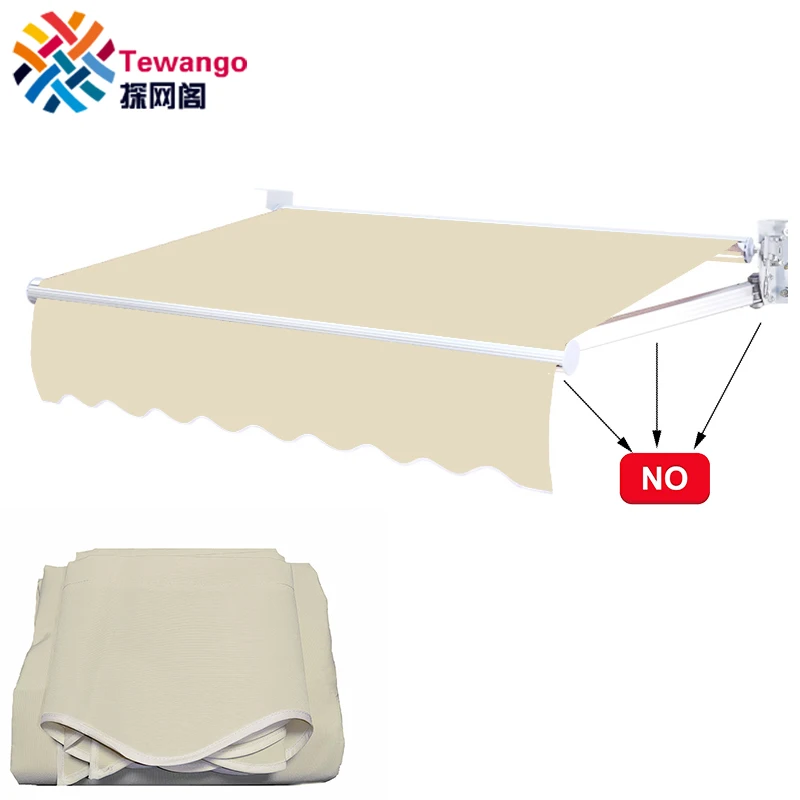 Cream Color Solid Beige Canopy Replacement Cloth Poly Fabric Outdoor Awning Waterproof Material Store Banner UV Block