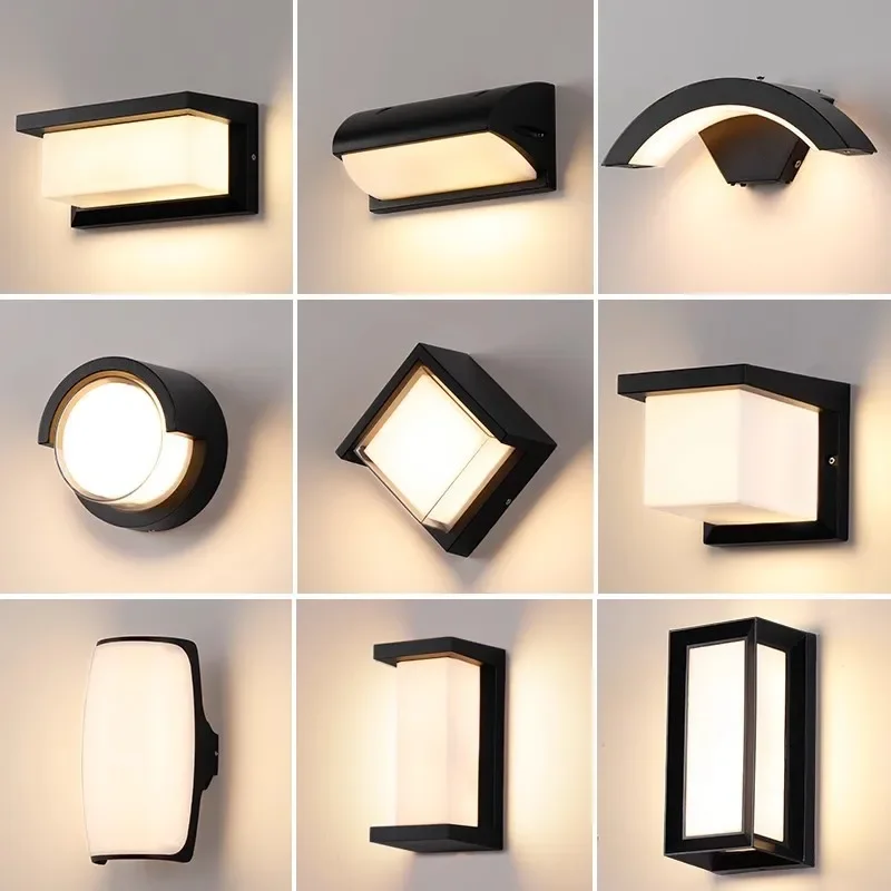 

12-20W Waterproof LED Outdoor Wall Light with Motion Sensor IP65 for Porch Balcony Garden Lighting AC220V/12V/24V