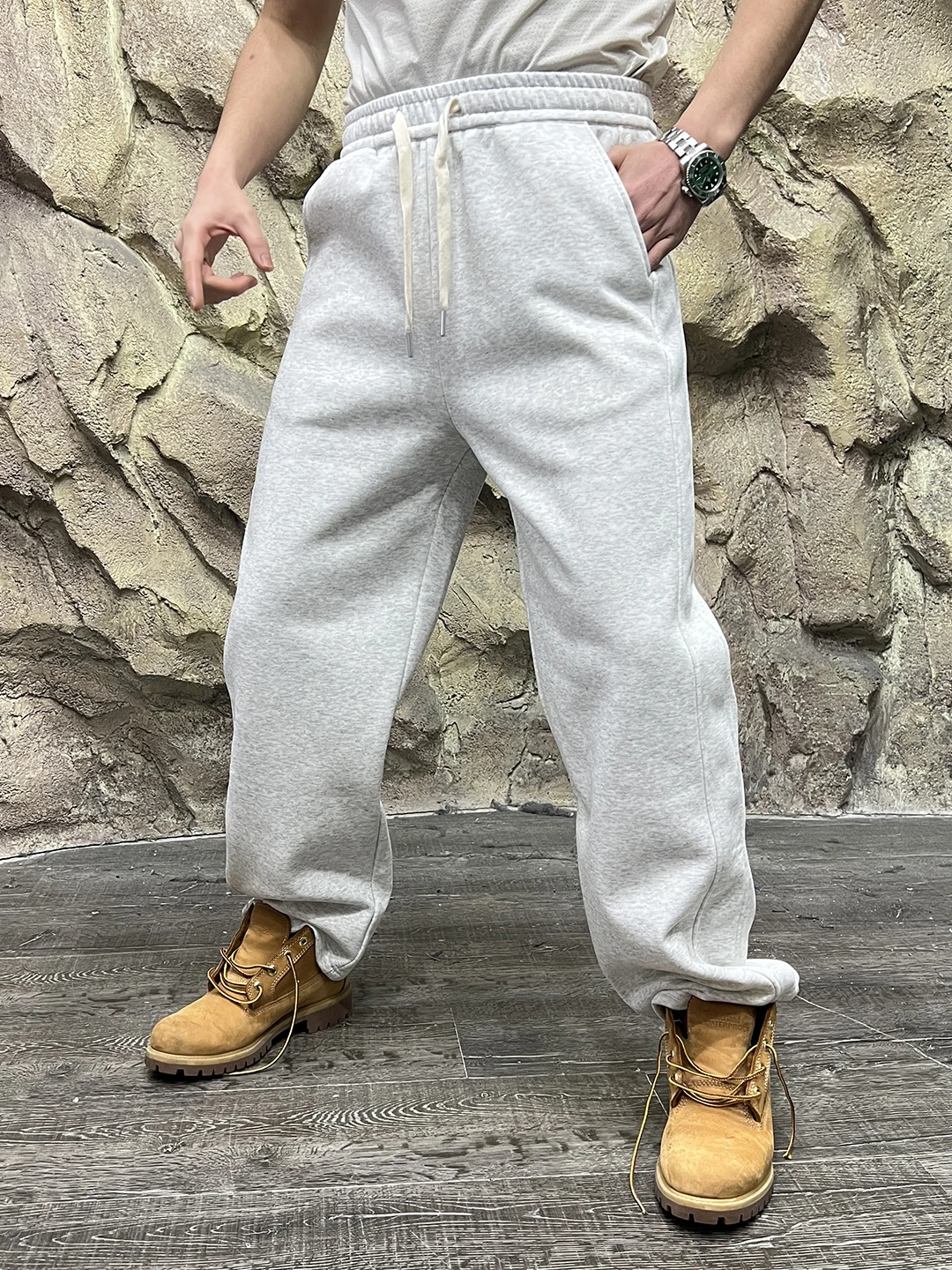 

Thiened Line 3D Bent Knife Cut Orlon мужские осенне-зимние свободные теплые повседневные брюки прямые брюки хлопок полиэстер