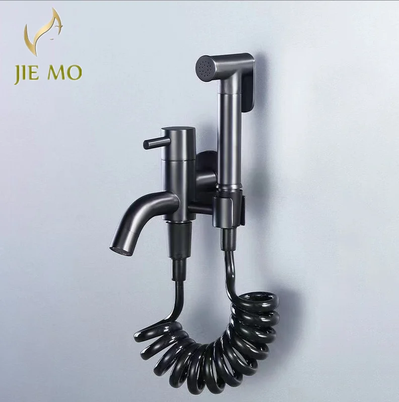 

Brass mop pool faucet with bidet sprayer set gray color flush balcony swive mop pool faucet swivel tap