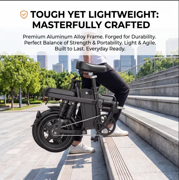 Z1 Folding Electric Bike 48V 500W Motor 15Ah Removable Battery 14 Inch E‑Bike Max Speed 43km/h Dual Disc Brake City Electric Bicycle for Adult image 6