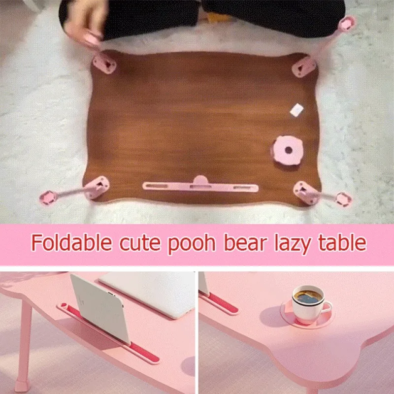 Cute Bed Desk Portable Foldable Laptop Table for Window Seat and Bedroom Use Lazy Table for Students Study Working