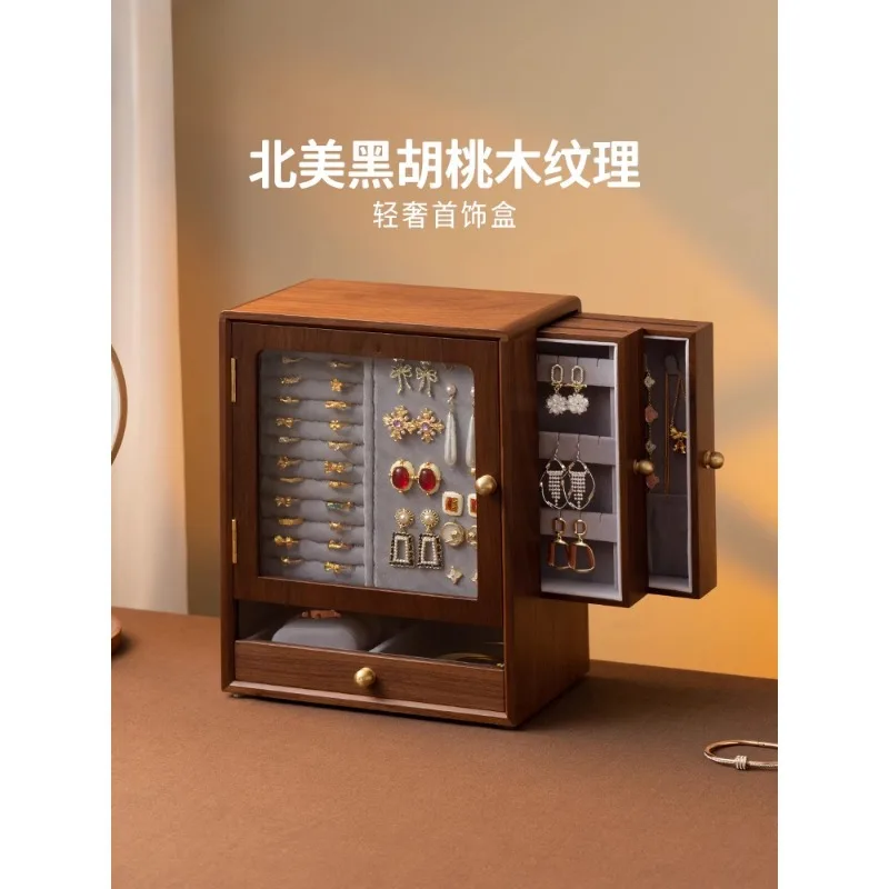 Chinese Style Jewelry Box Desktop Storage Box Household Multi Grid Jewelry Box