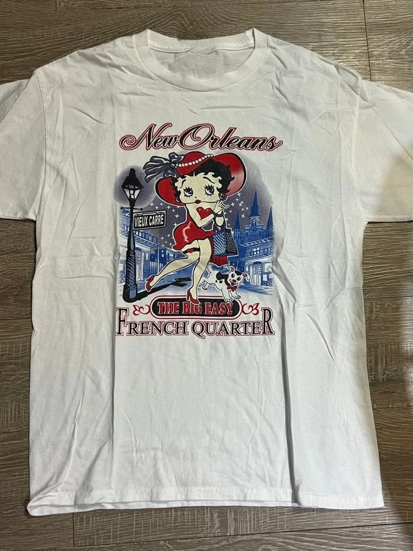 Vintage Betty Boop New Orleans French Quarter Graphic T-Shirt Cotton Men Women Streetwear Tee