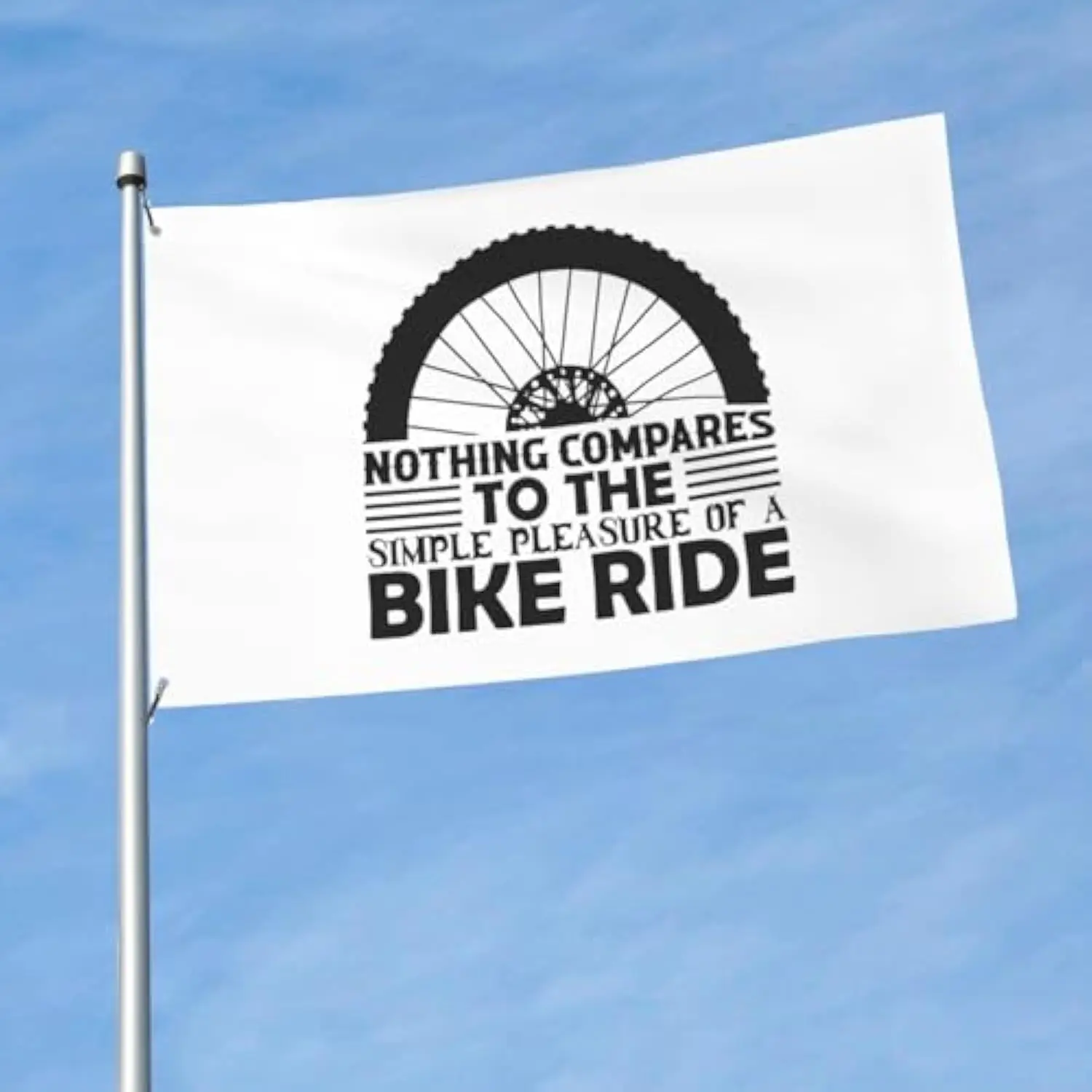 Bicycle Ride Quote Graphic Flag Lightweight Polyester Decor for Garden Balcony Courtyard