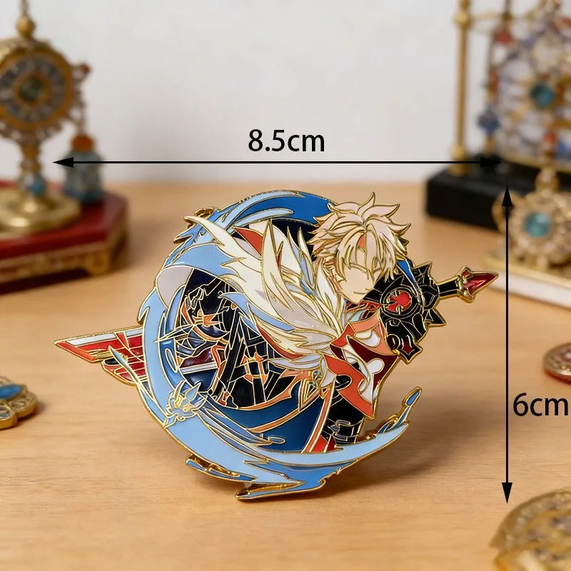 Genshin Impact Sandrone Cosplay-Anstecker Anime Columbina Varka Alice Klee Durin Halloween-Party-Kostüm-Accessoires Rucksack-Pins – Detail 6
