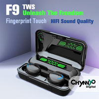 Original F9 Wireless Bluetooth Headset tws Waterproof Earbuds Led Display Gaming Headphones With Charging Box iPhone Android New