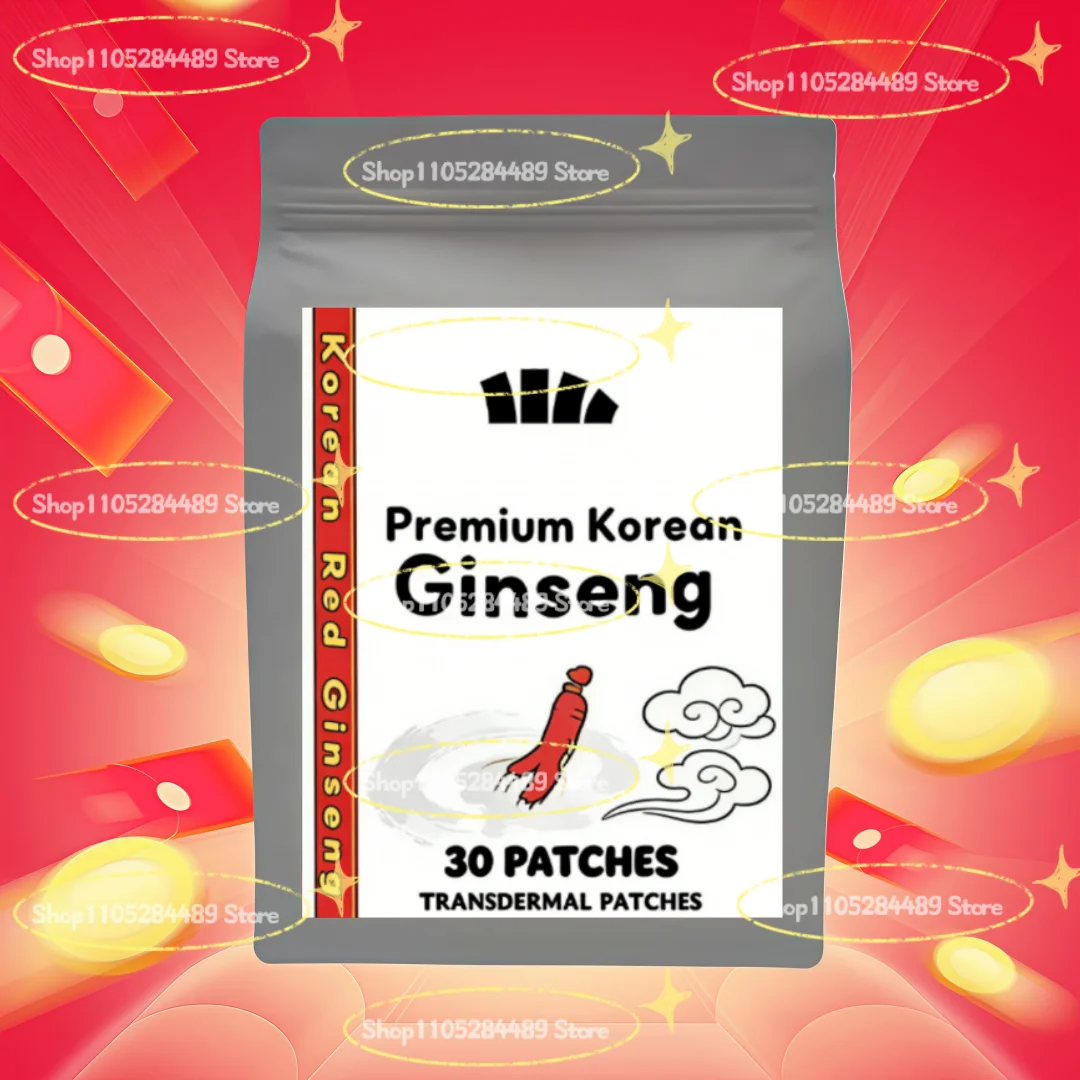 Korean Red Panax Ginseng 5000mcg Transdermal Patches Extra Strength Root Extract Patches 30 Patches