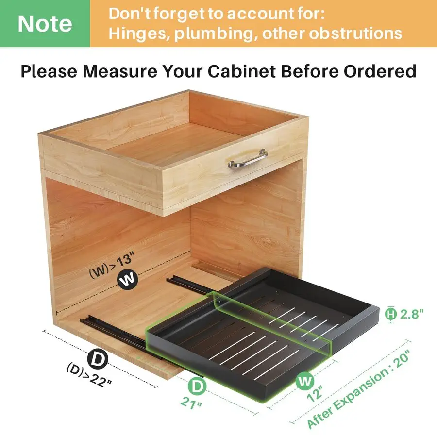 

Выдвижной органайзер для шкафа, расширяемый, усиленный, 1220 мм, с выдвижным ящиком, крепление на клейкой нанопленке, для хранения кастрюль, выдвижная полка для хранения