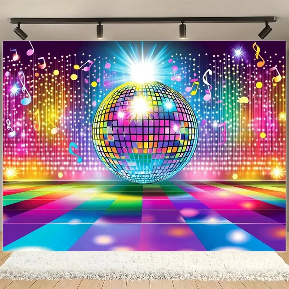 Vintage Disco-Ball Hip-Hop Party Banner Hintergrund, Geeignet für Geburtstage und Hochzeiten, Kunst-Porträt Fotostudio Hintergrund